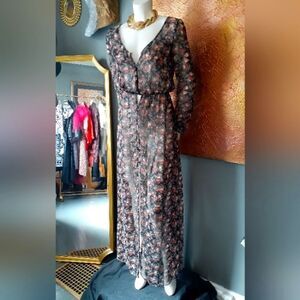 Zara Chiffon Floral Maxi Dress
